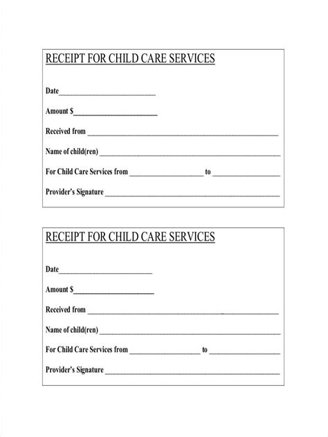 Daycare Receipt For Fsa Template